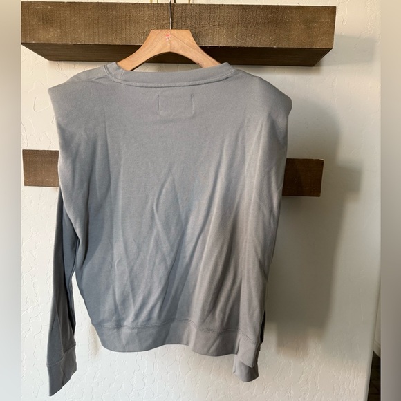 Calvin Klein|Gray padded shoulder sweatshirt, long sleeve in boxy style•••Medium - Picture 7 of 14